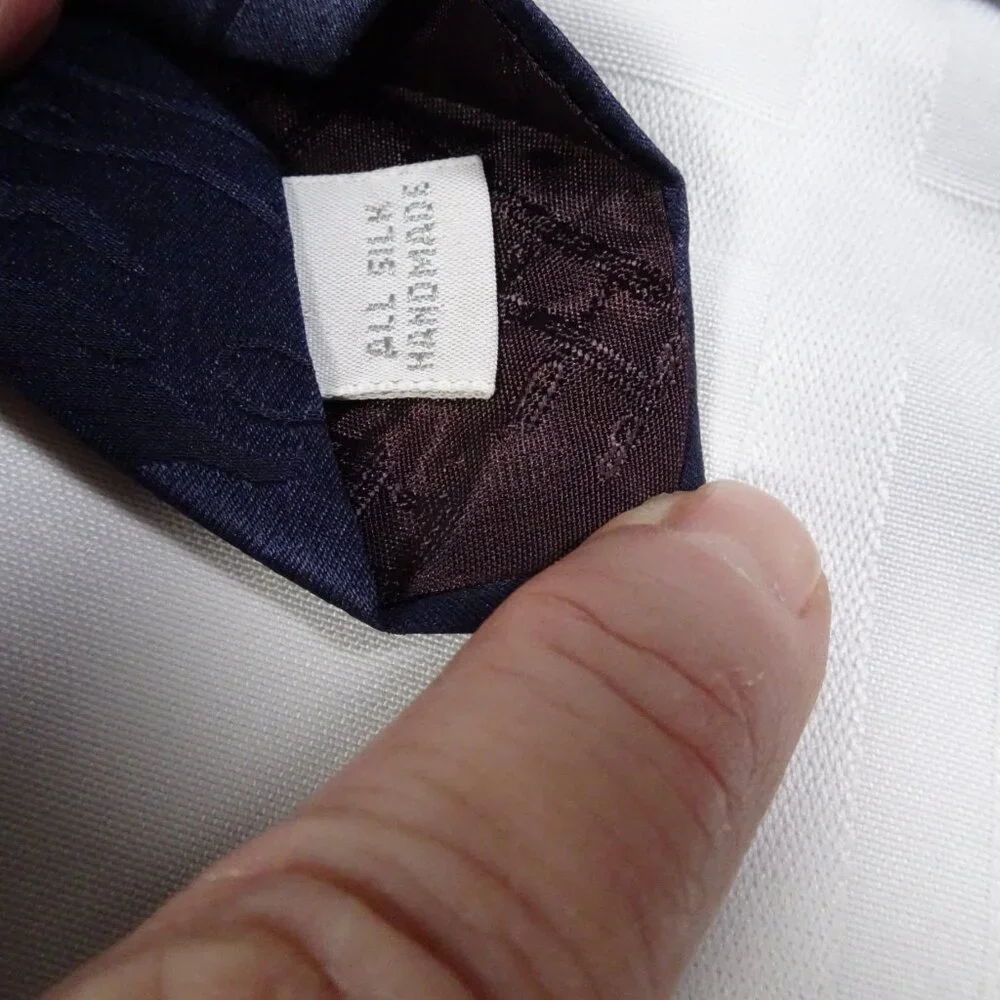 Burma Bibas Navy Multi-Color 100%‎ Silk Geometric Print Neck Tie